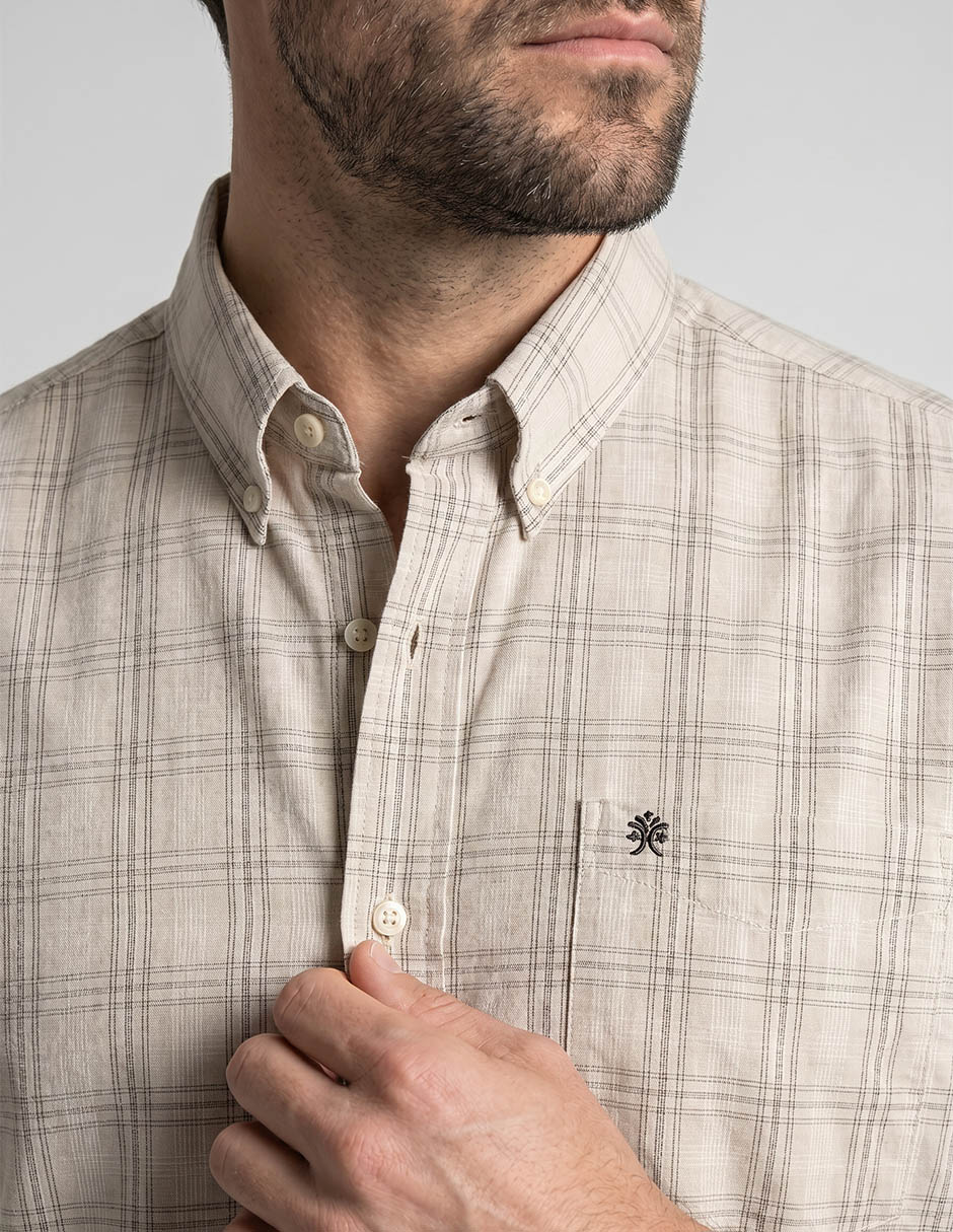 "camisa/sobrecamisa" casual "de" (si aplica) mezcla de materiales "manga" corta "para hombre" 3