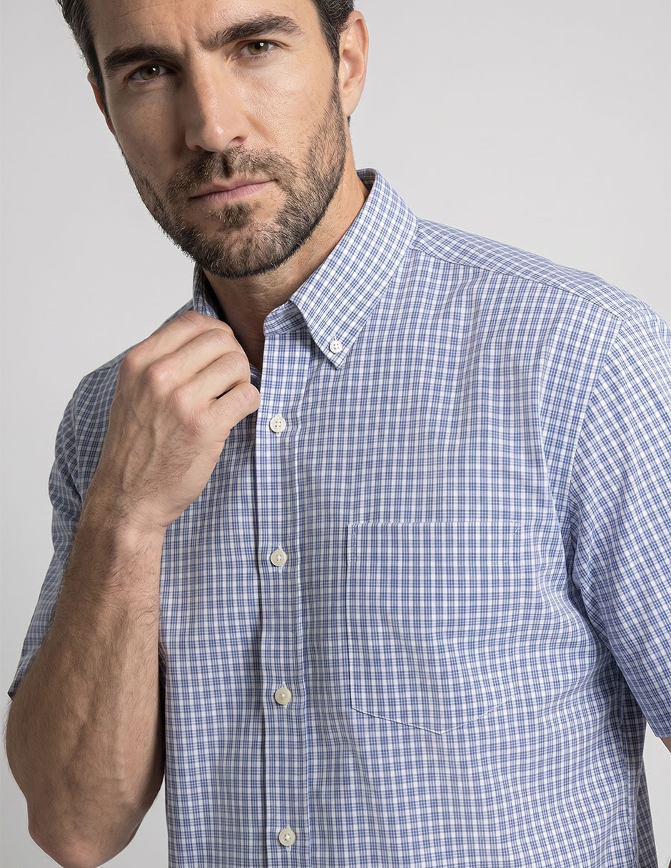 Camisa/Sobrecamisa Casual De Mezcla De Materiales Manga Corta Para Hombre 3