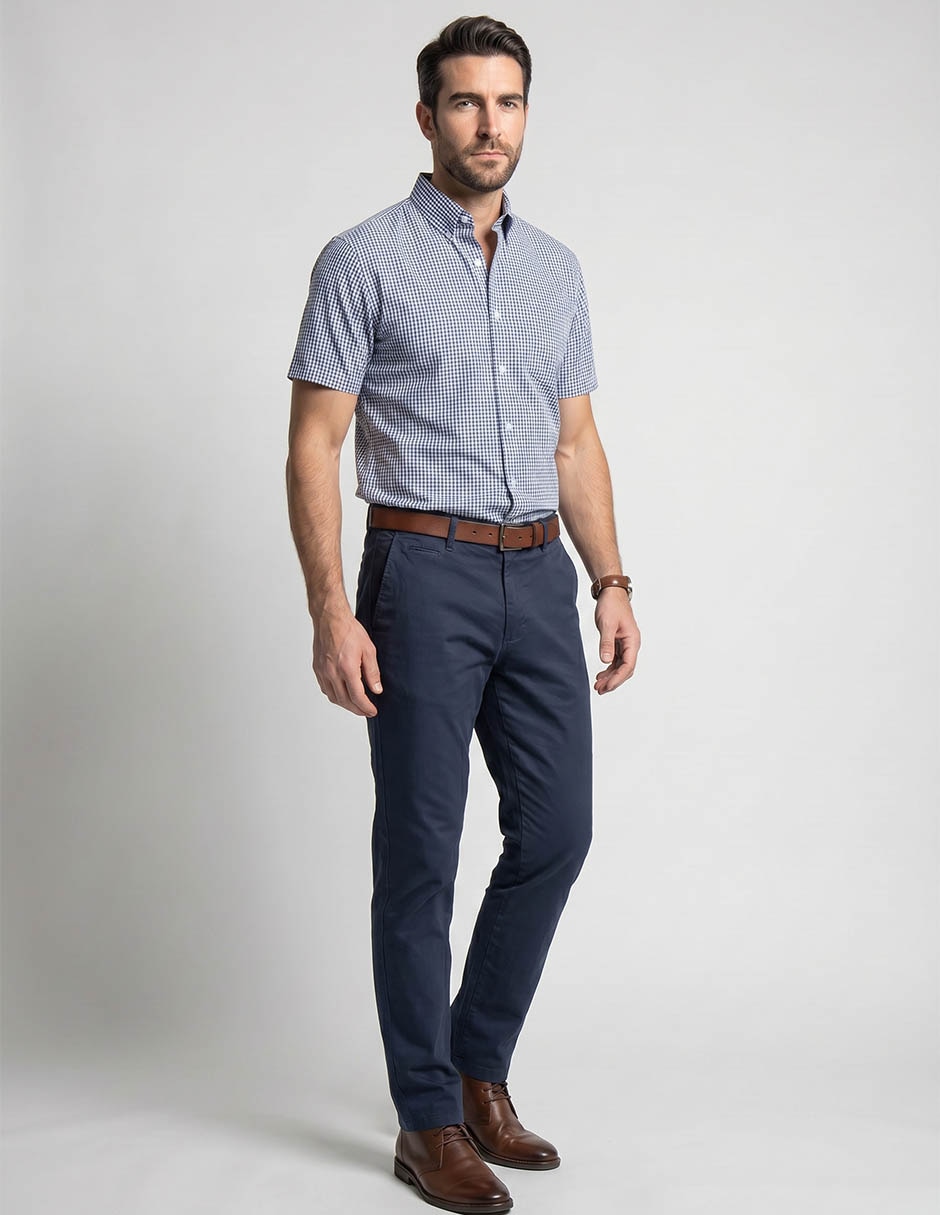 Camisa Casual Cavalatti De Algodón Manga Corta Para Hombre
