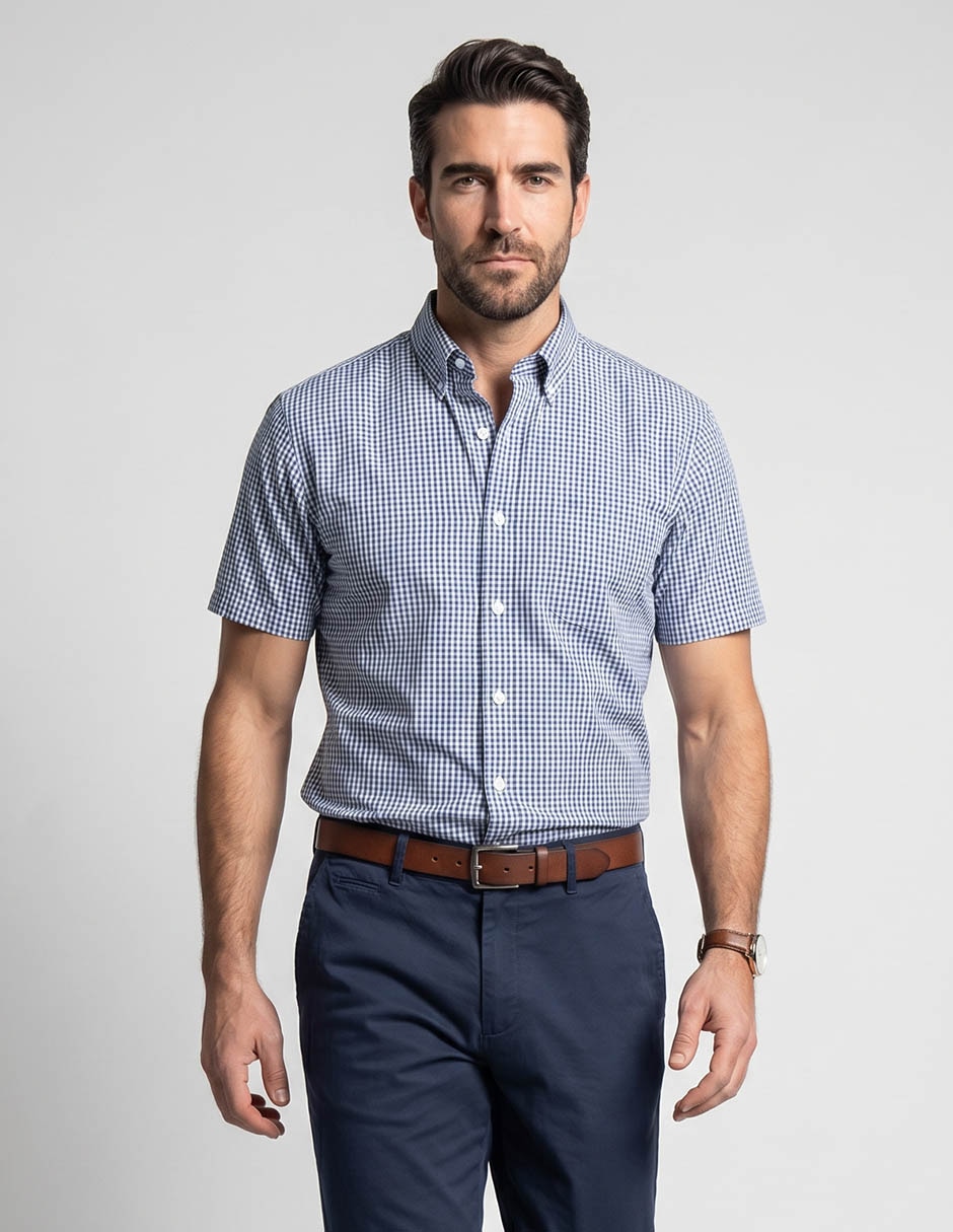 Camisa casual de algodón manga corta para hombre Camisa casual de algodón manga corta para hombre