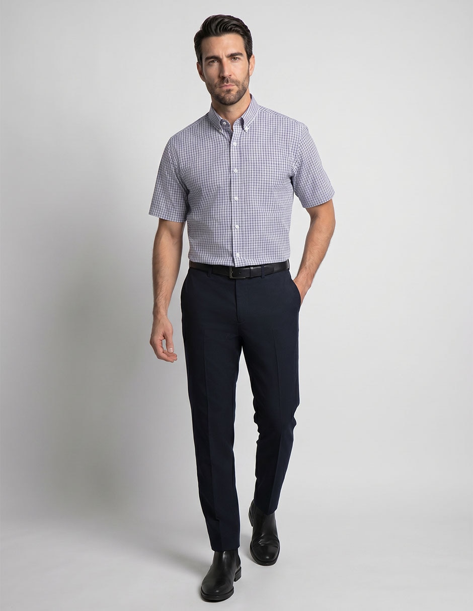 Camisa business casual manga corta para hombre 3