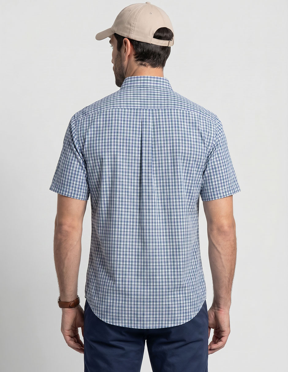 Camisa/Sobrecamisa Casual De (Si Aplica) Mezcla De Materiales Manga Corta Para Hombre 2