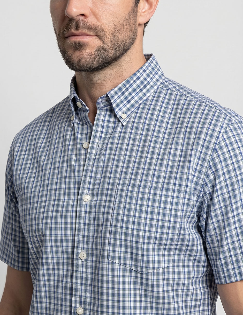 Camisa/Sobrecamisa Casual De (Si Aplica) Mezcla De Materiales Manga Corta Para Hombre 3