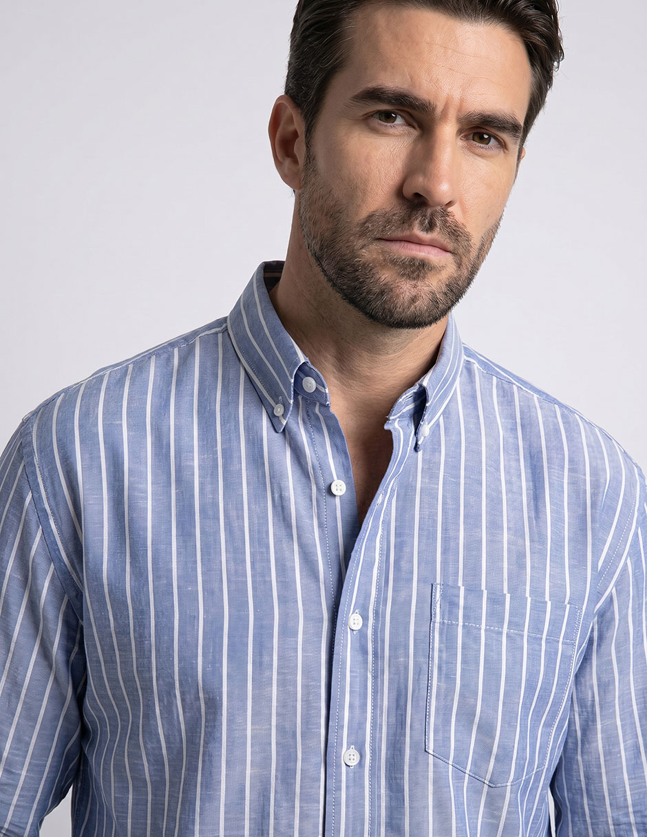 Camisa casual manga larga para hombre