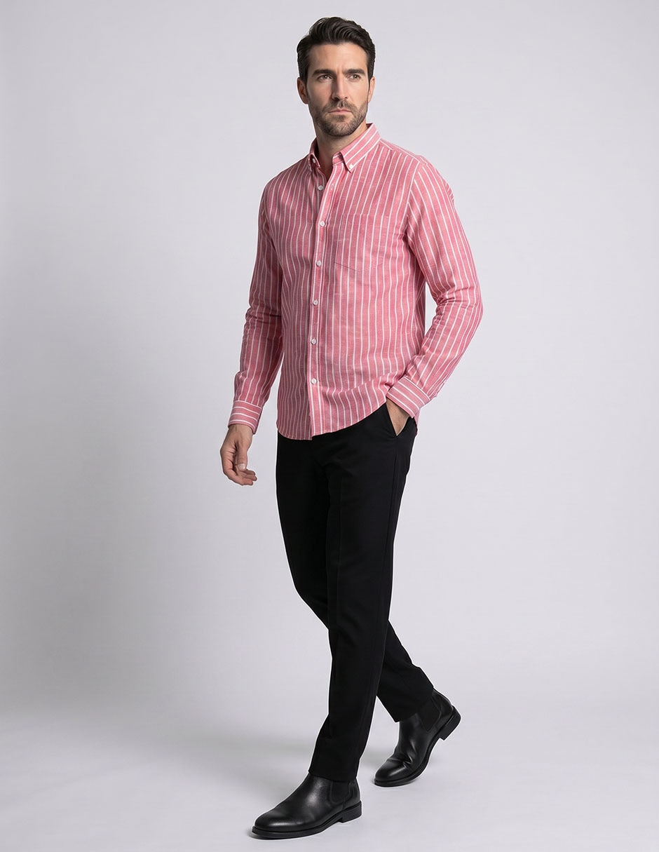 Camisa casual cavalatti manga larga para hombre