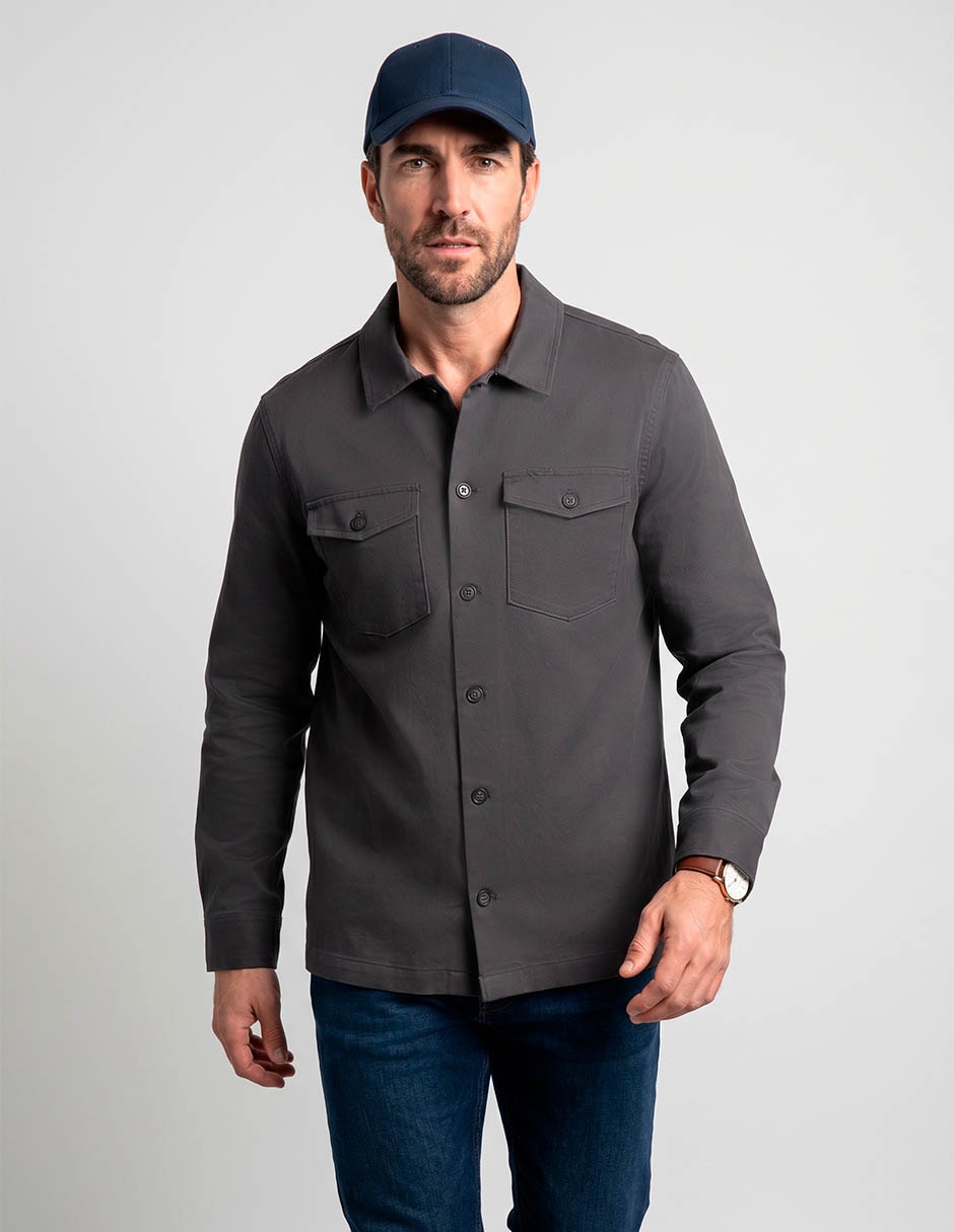 Camisa casual de algodón manga larga para hombre Camisa casual de algodón manga larga para hombre