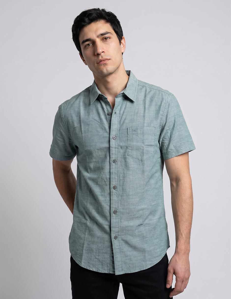 Camisa casual de algodón manga corta para hombre Camisa casual de algodón manga corta para hombre