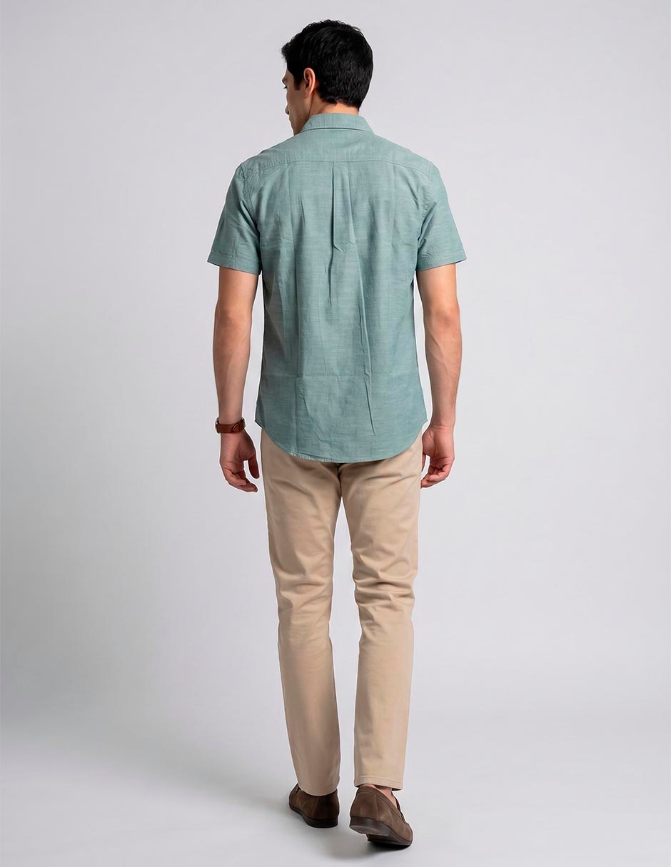 Camisa casual de algodón manga corta para hombre 3