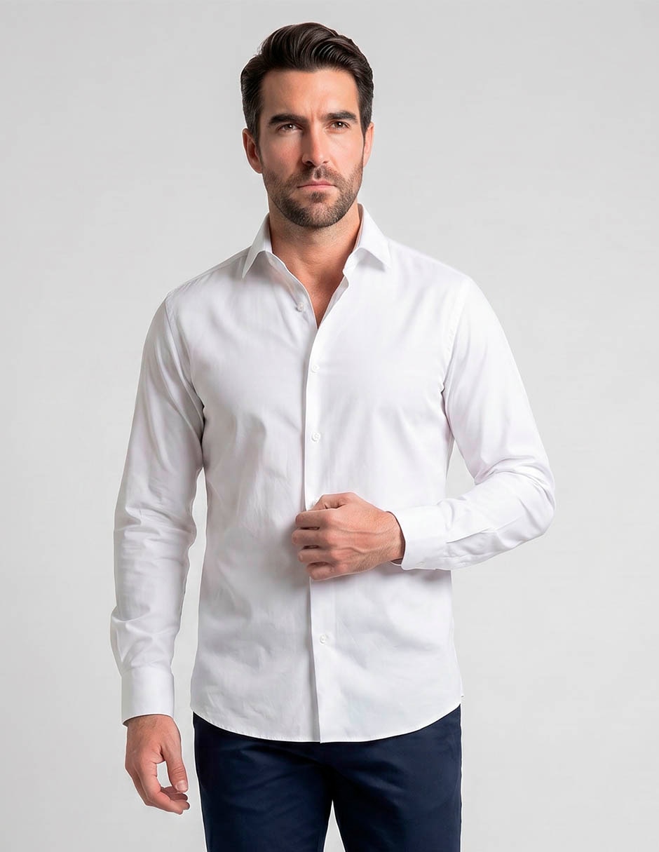 Camisa casual manga larga para hombre