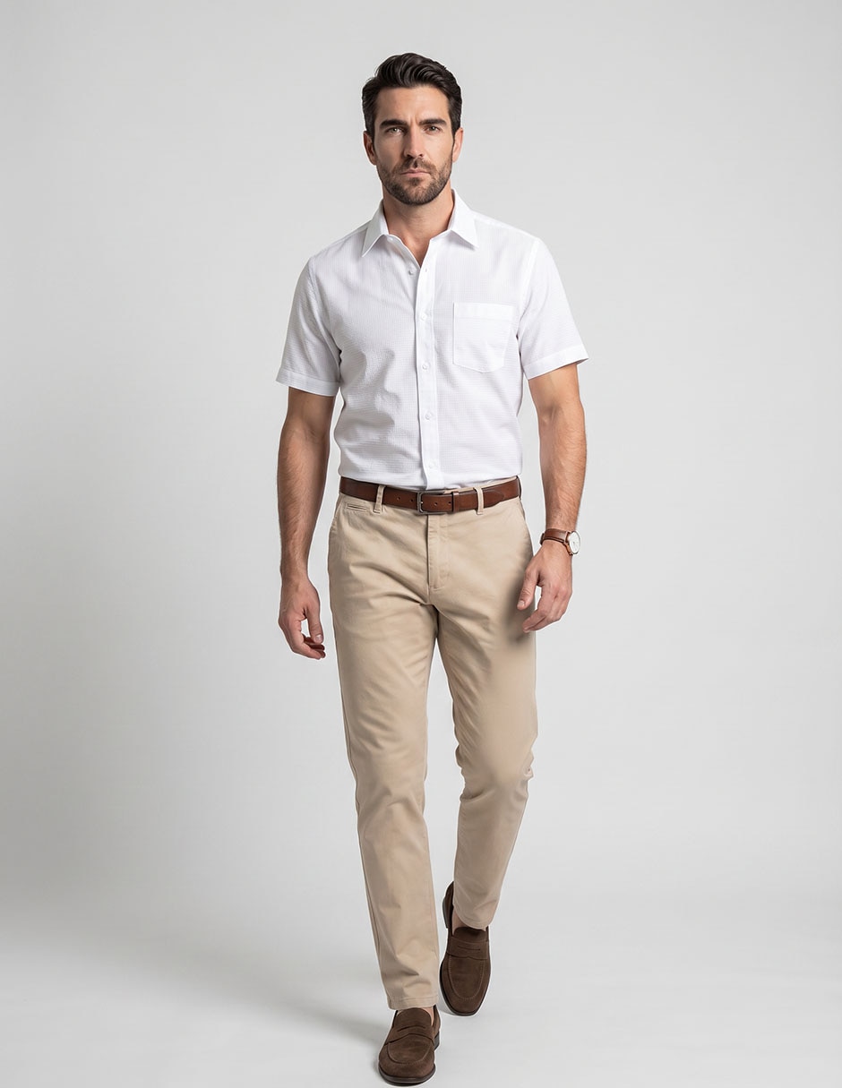 Camisa casual manga corta para hombre