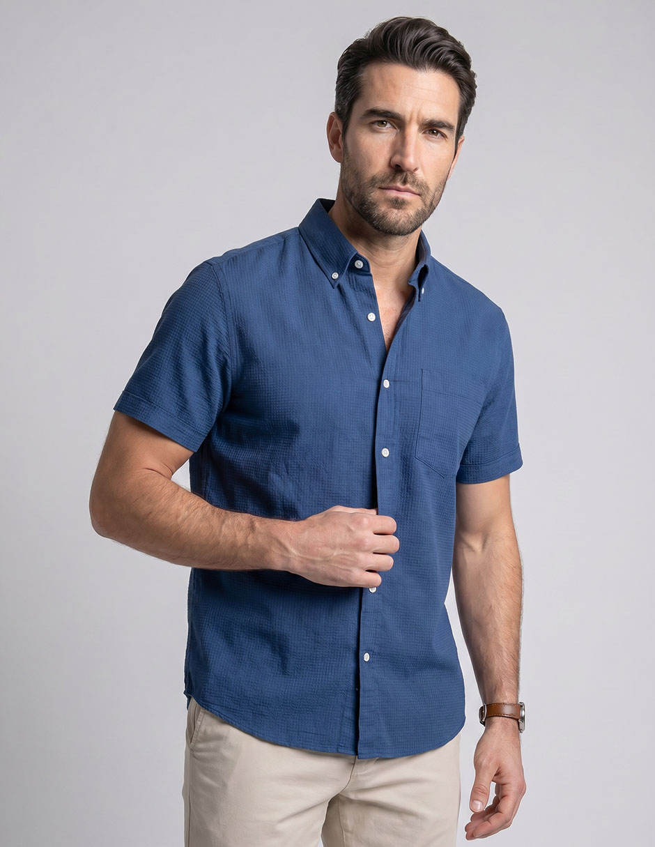Camisa casual manga corta para hombre