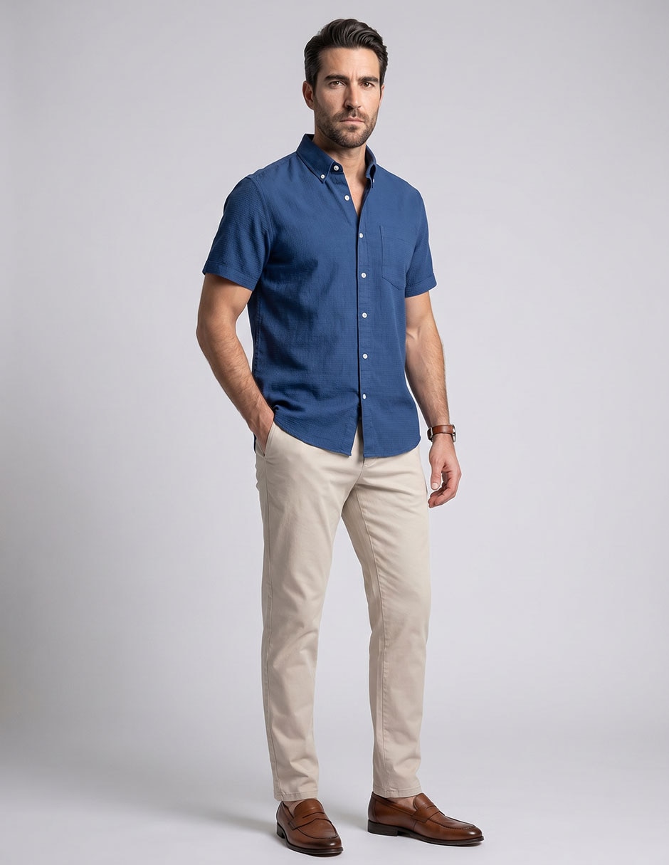 Camisa casual manga corta para hombre
