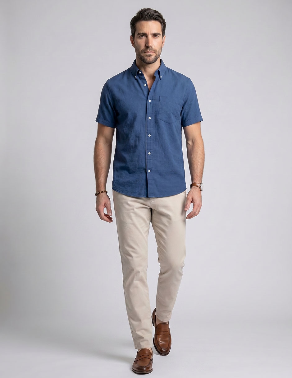 Camisa casual manga corta para hombre