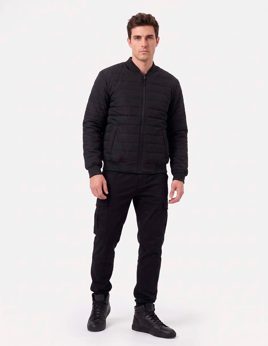 Chamarra capitonada con bolsillos para hombre Chamarra capitonada con bolsillos para hombre