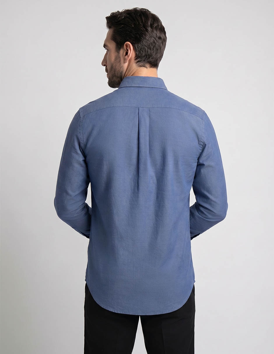 Camisa casual de algodón manga larga para hombre 2