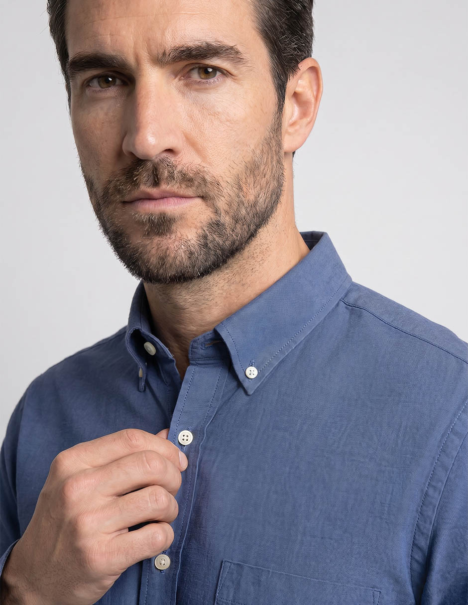 Camisa casual de algodón manga larga para hombre 3
