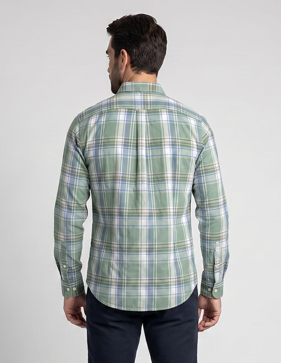 Camisa casual de algodón manga larga para hombre