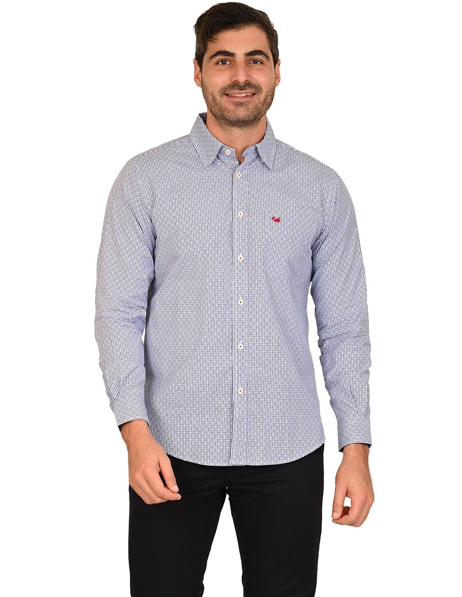 Camisa casual de algodón manga larga para hombre