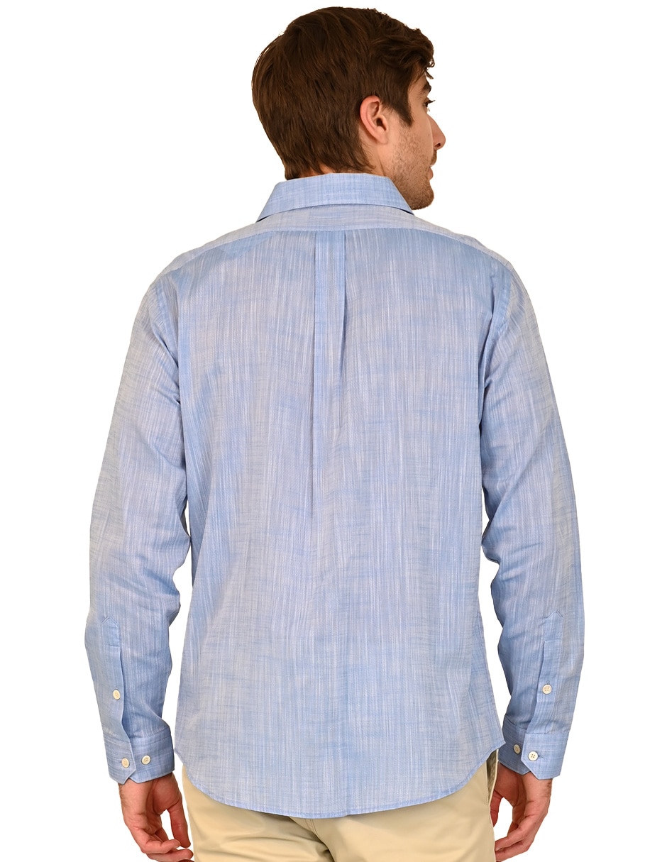 Camisa/sobrecamisa casual ferrioni de algodón manga larga para hombre