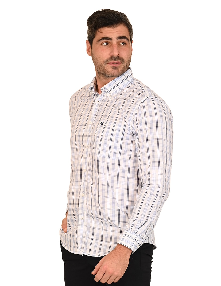 Camisa casual de algodón manga larga para hombre