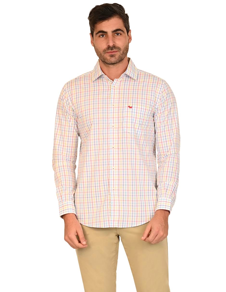 Camisa/sobrecamisa casual de algodón manga larga para hombre