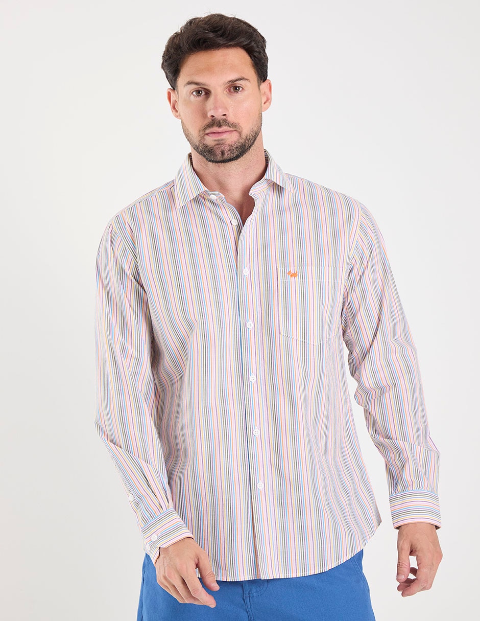Camisa casual de algodón manga larga para hombre Camisa casual de algodón manga larga para hombre