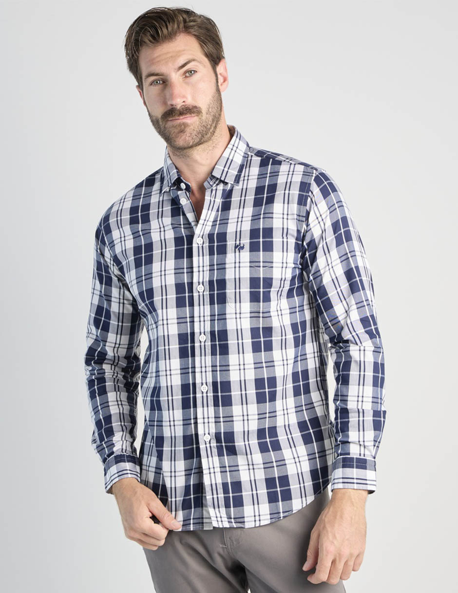 Camisa casual de algodón manga larga para hombre Camisa casual de algodón manga larga para hombre