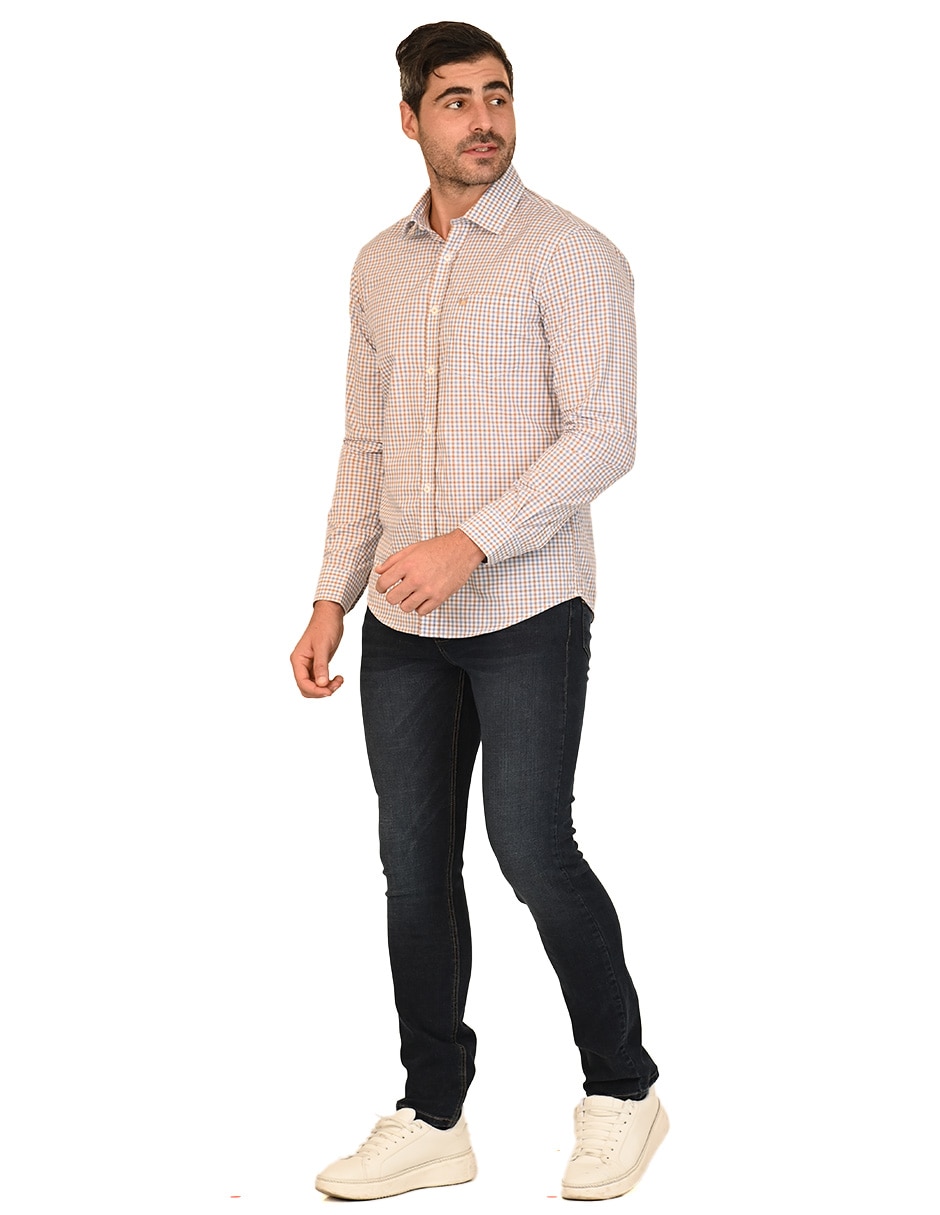 Camisa casual de algodón manga larga para hombre 4