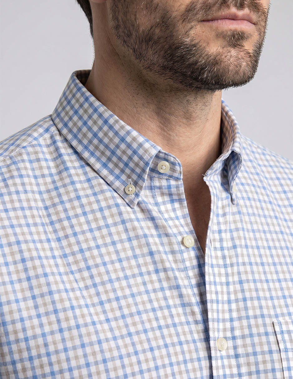 Camisa casual Dioro de algodón manga corta para hombre