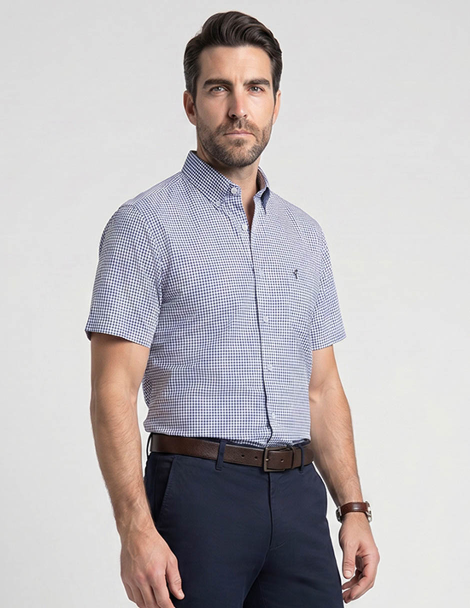 Camisa casual Dioro de algodón manga corta para hombre