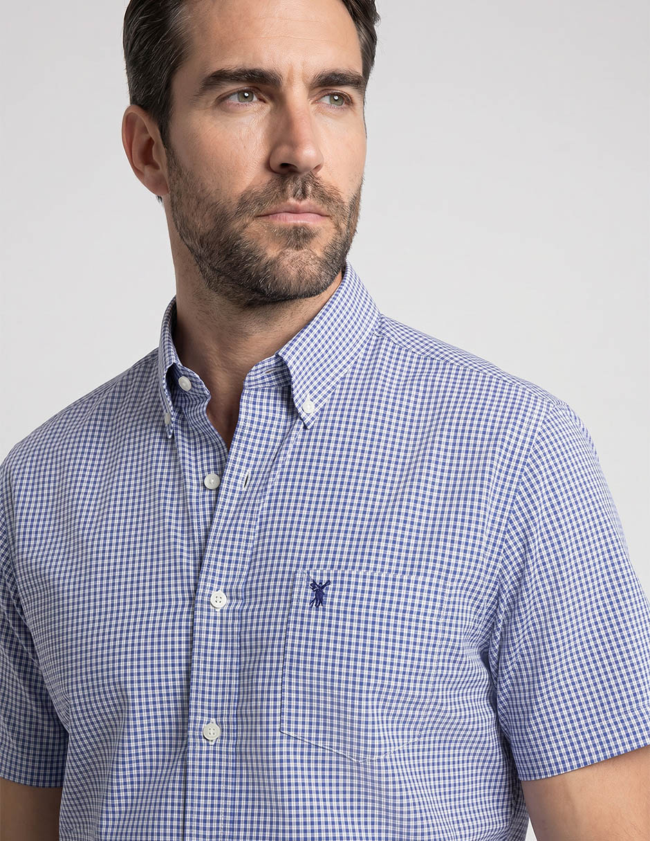 Camisa casual Dioro de algodón manga corta para hombre