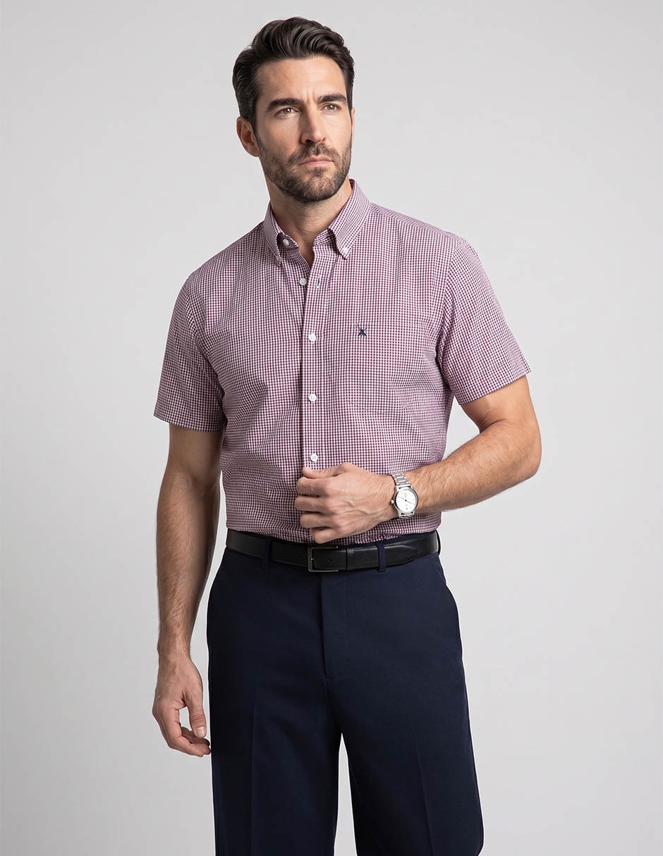 Camisa casual de algodón manga corta para hombre Camisa casual de algodón manga corta para hombre