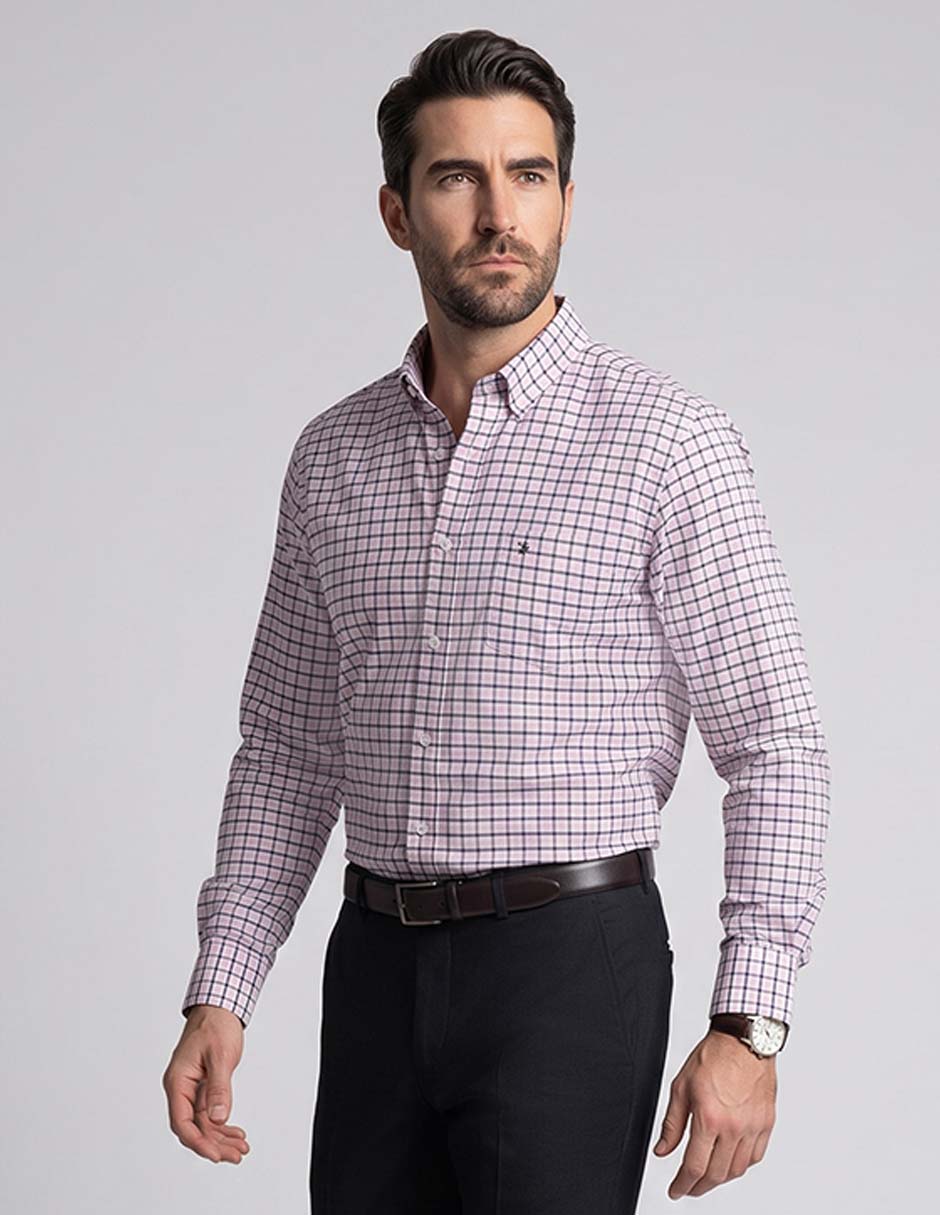 Camisa casual de algodón manga larga para hombre Camisa casual de algodón manga larga para hombre