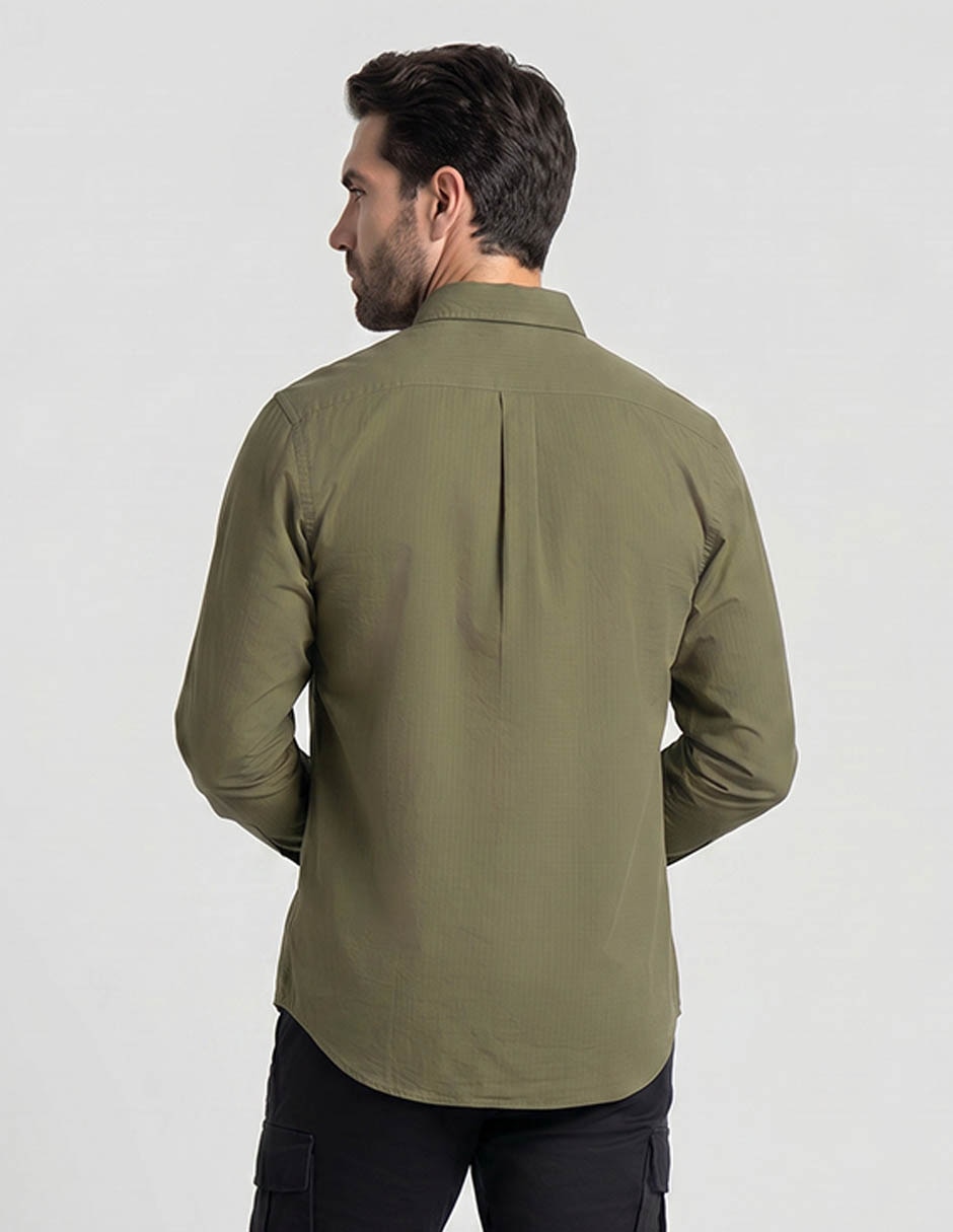 Camisa casual de algodón manga larga para hombre 2