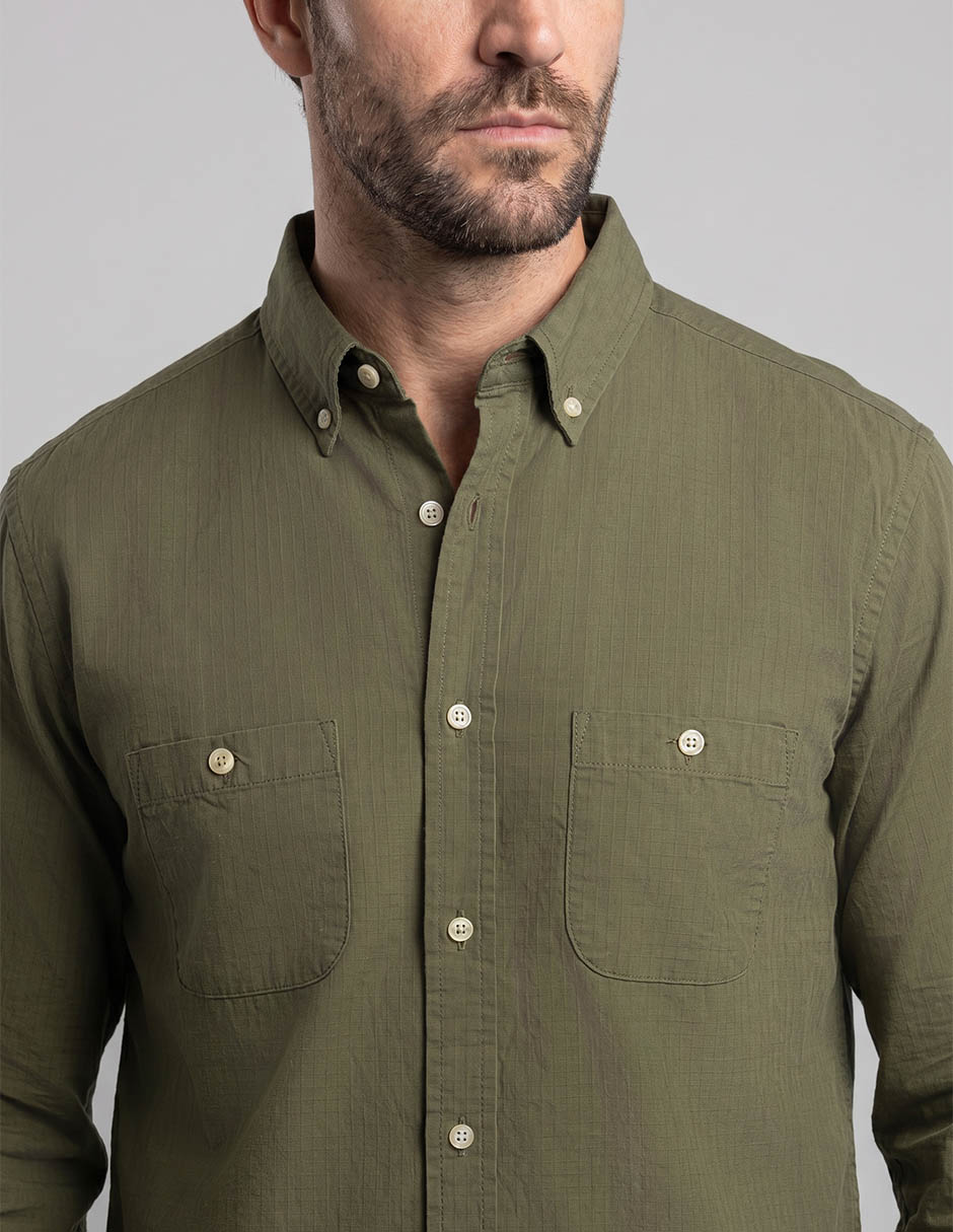 Camisa casual de algodón manga larga para hombre 3