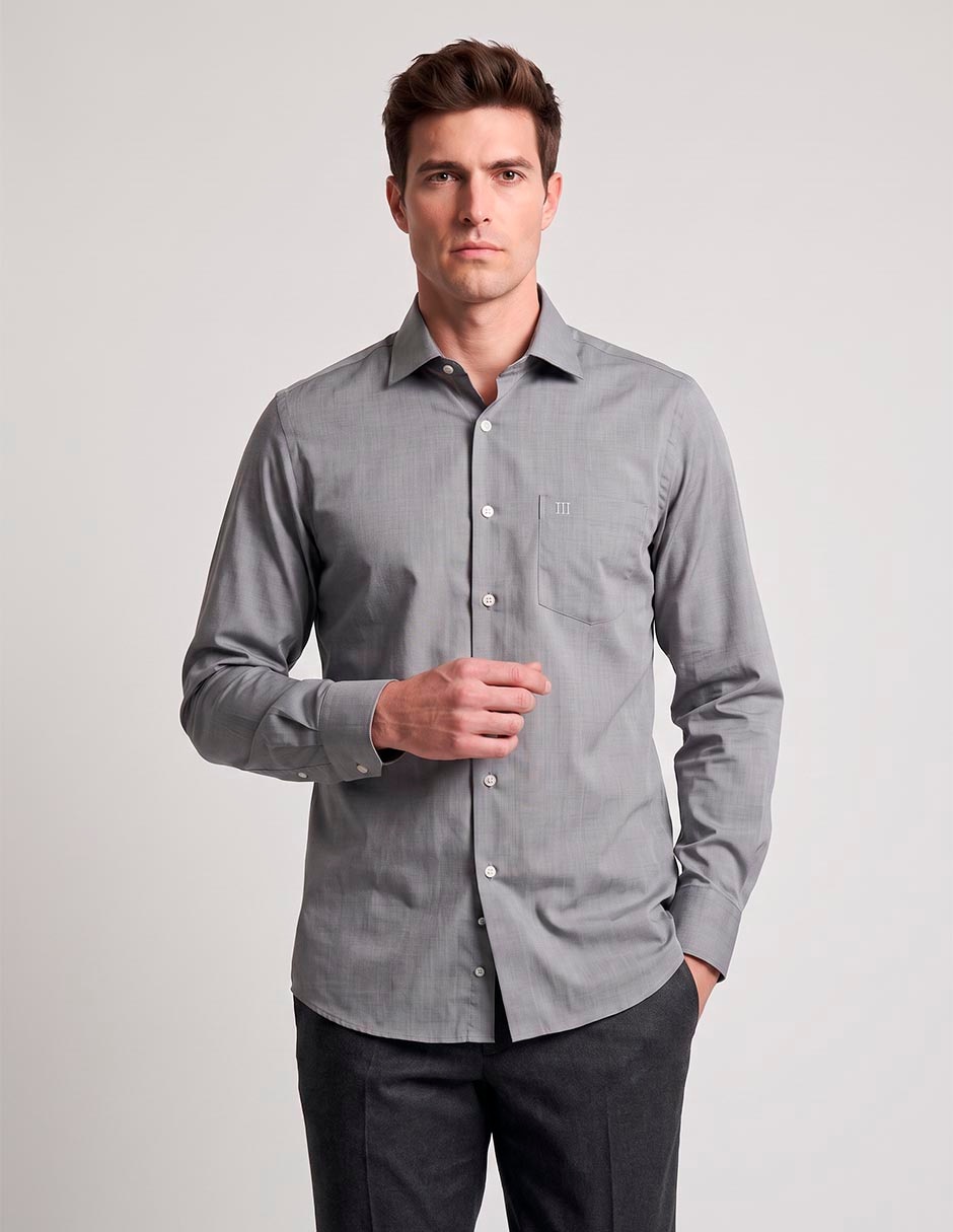 Camisa casual de algodón manga larga para hombre Camisa casual de algodón manga larga para hombre