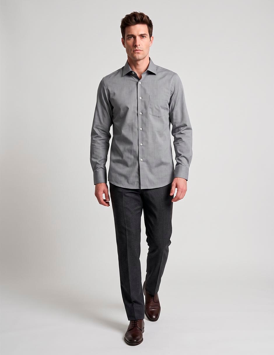 Camisa casual de algodón manga larga para hombre 3