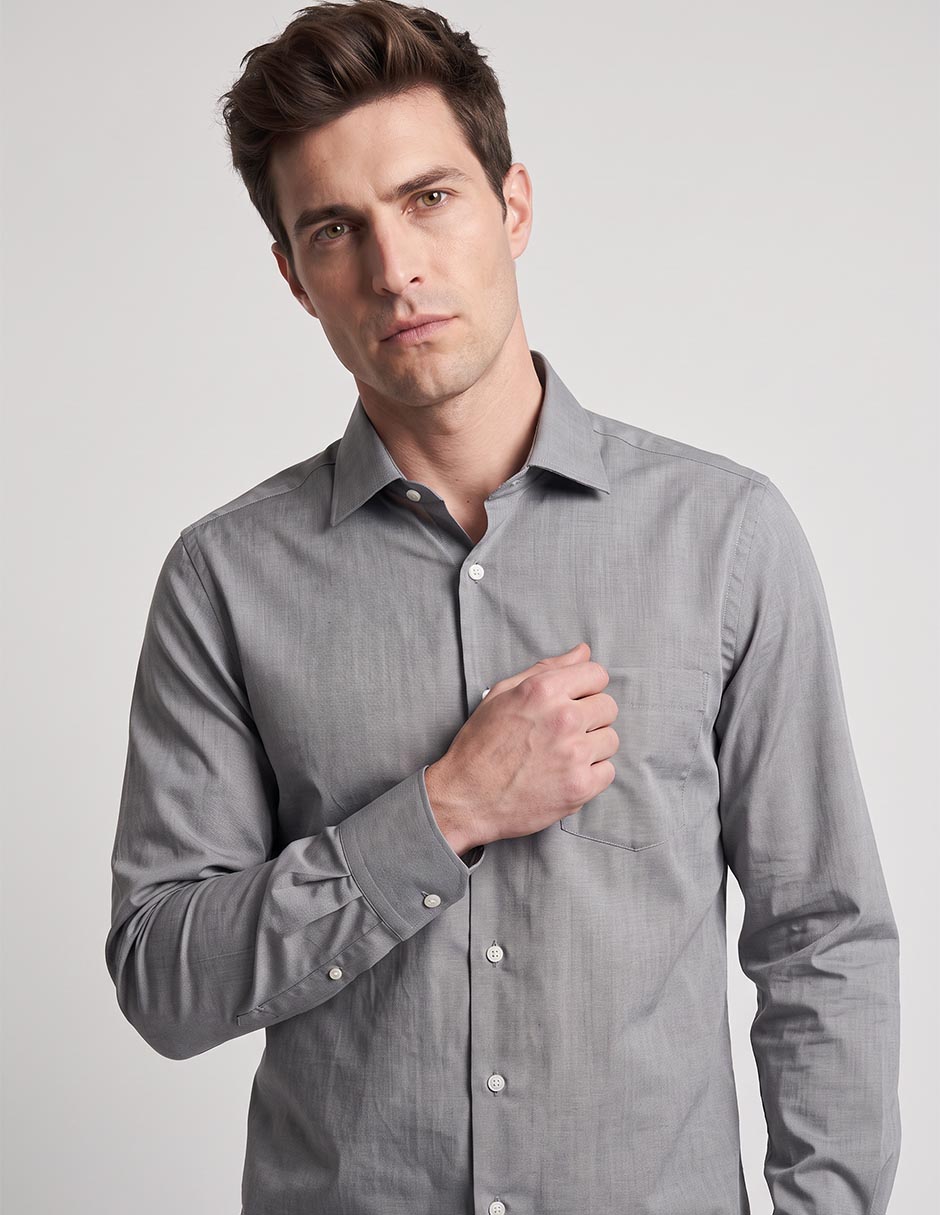 Camisa casual de algodón manga larga para hombre 2