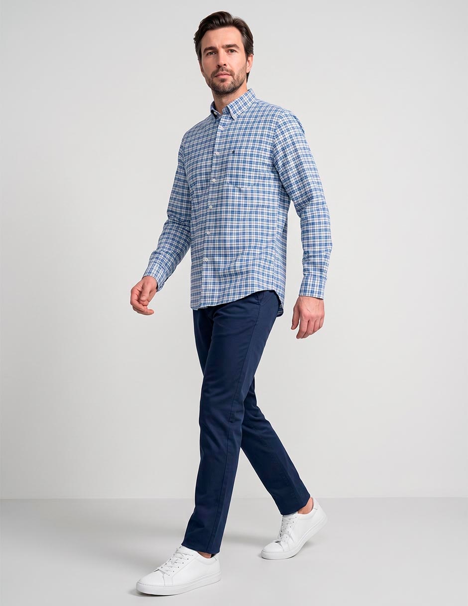 Camisa casual de algodón manga larga para hombre Camisa casual de algodón manga larga para hombre