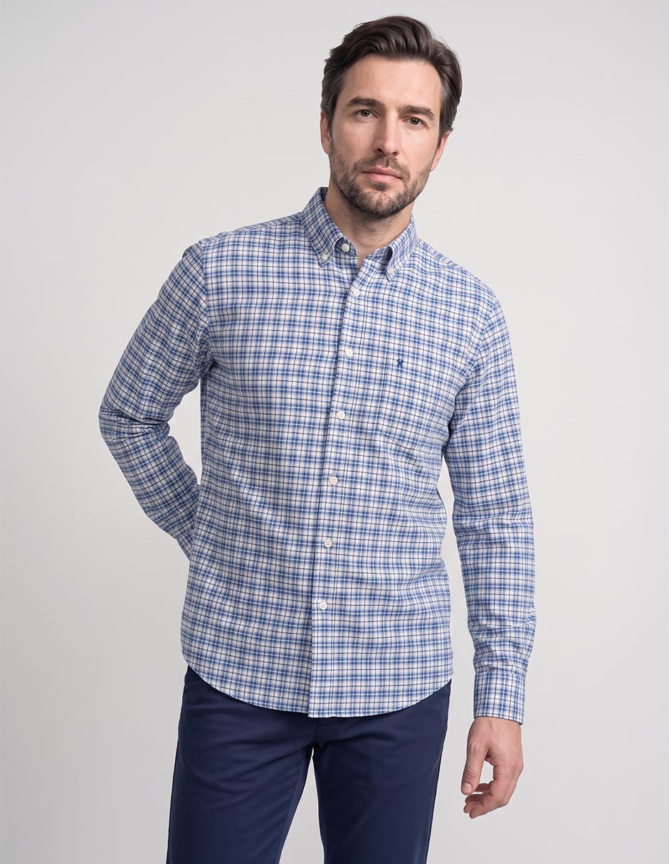Camisa casual de algodón manga larga para hombre 2