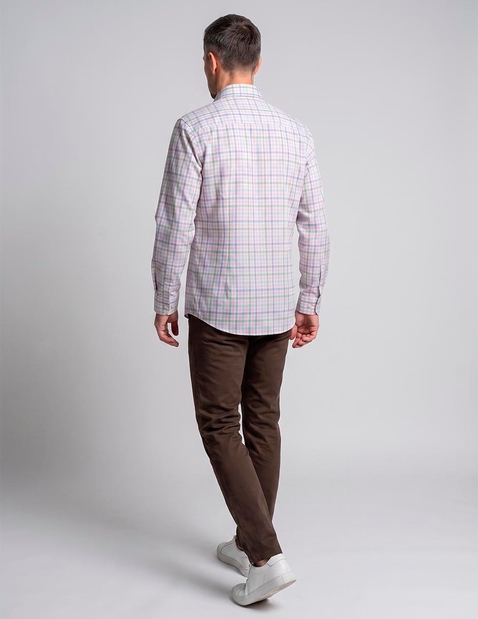 Camisa casual de algodón manga larga para hombre 2