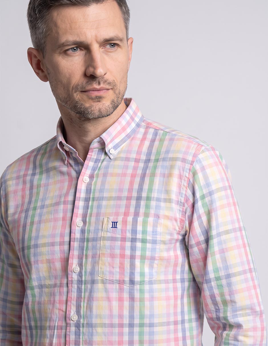 Camisa casual de algodón manga larga para hombre 2