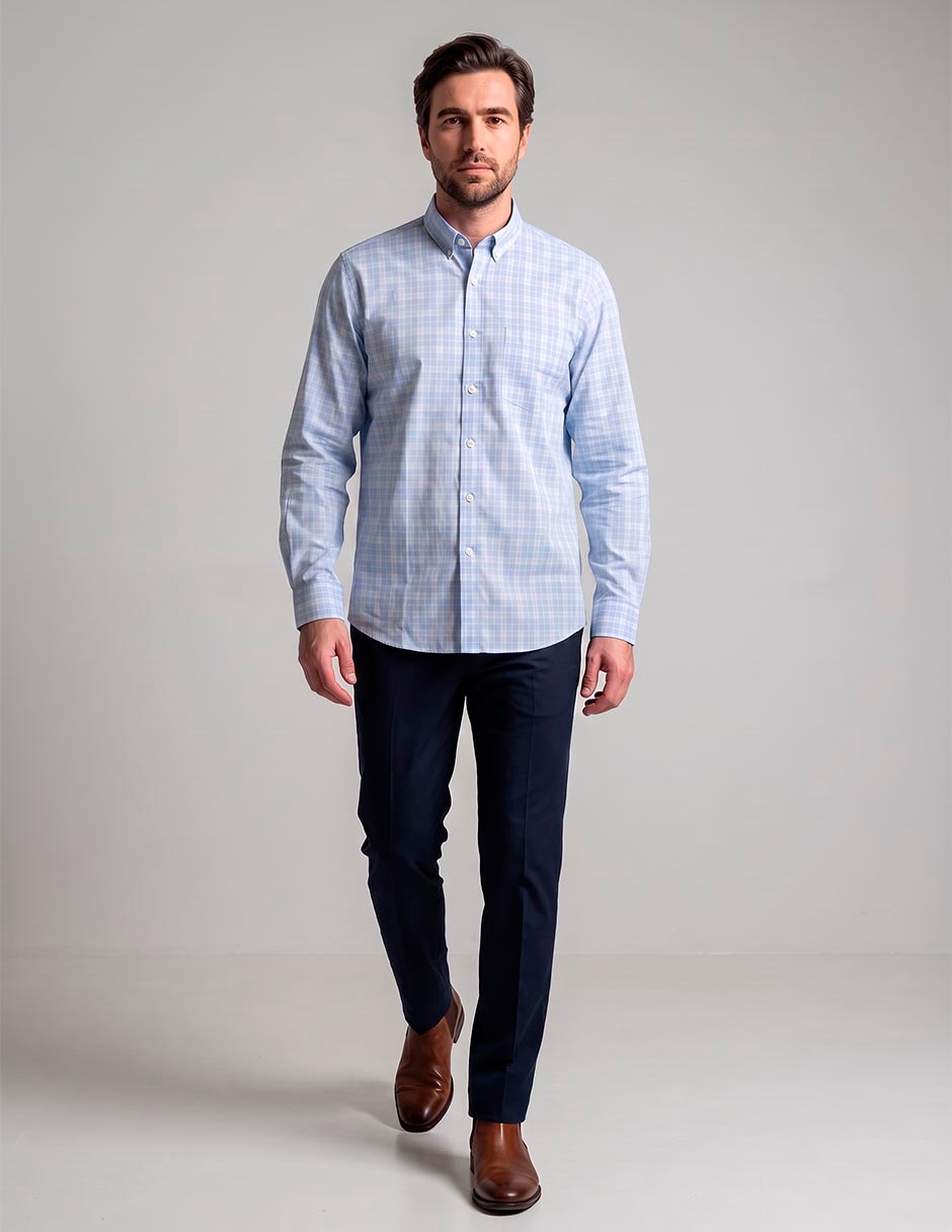 Camisa casual de algodón manga larga para hombre Camisa casual de algodón manga larga para hombre