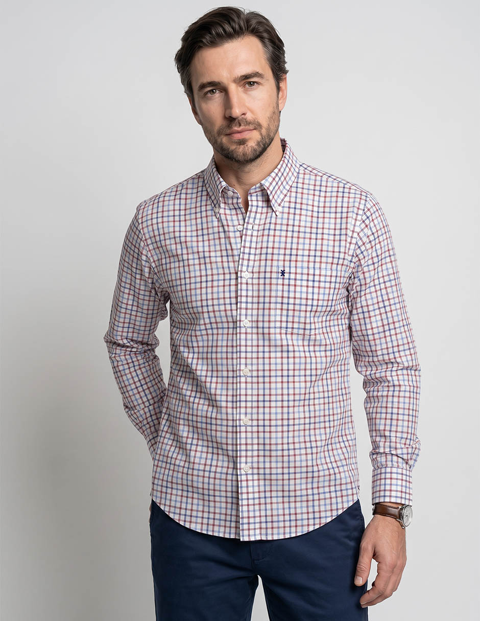 Camisa casual de algodón manga larga para hombre Camisa casual de algodón manga larga para hombre