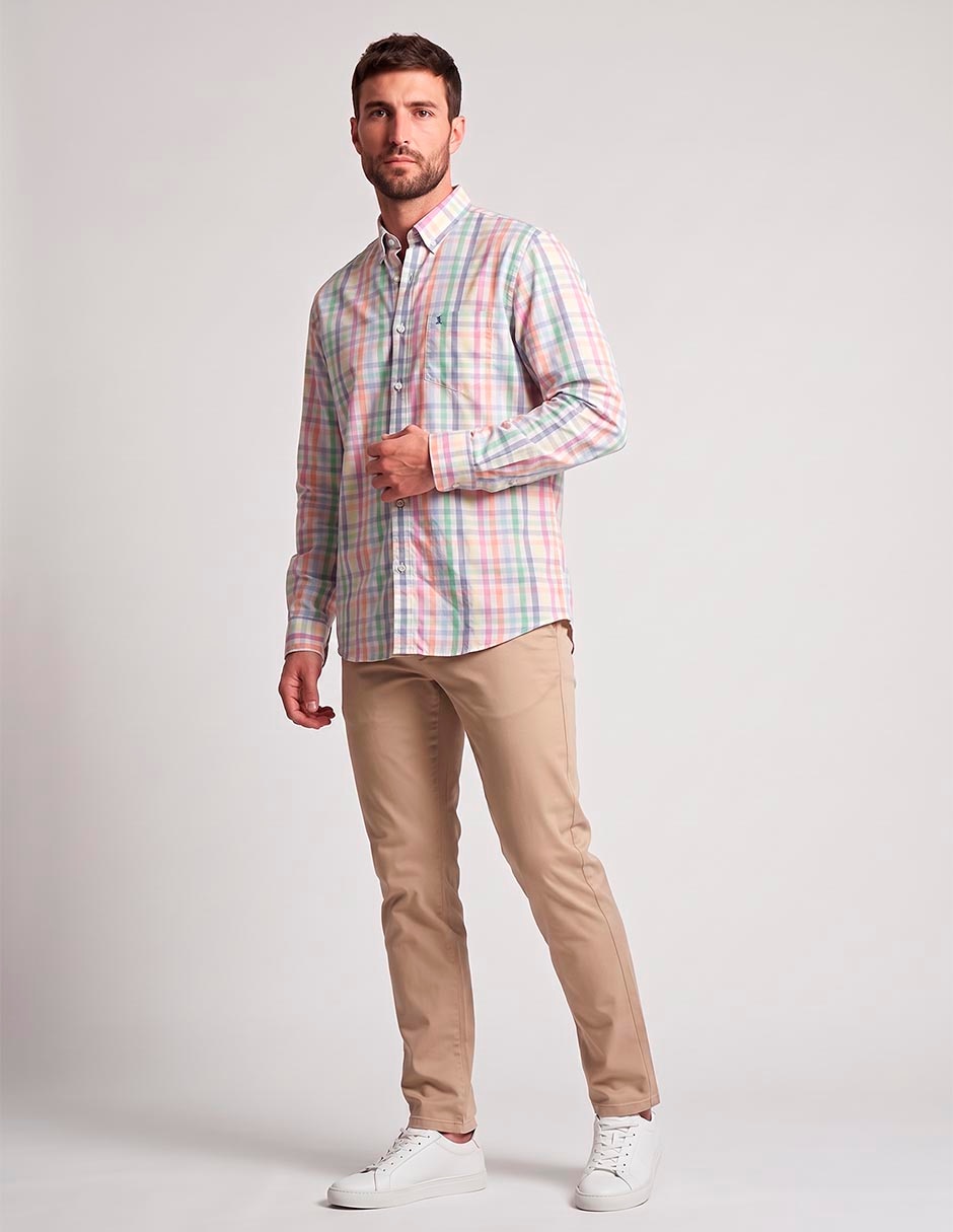 Camisa casual de algodón manga larga para hombre Camisa casual de algodón manga larga para hombre