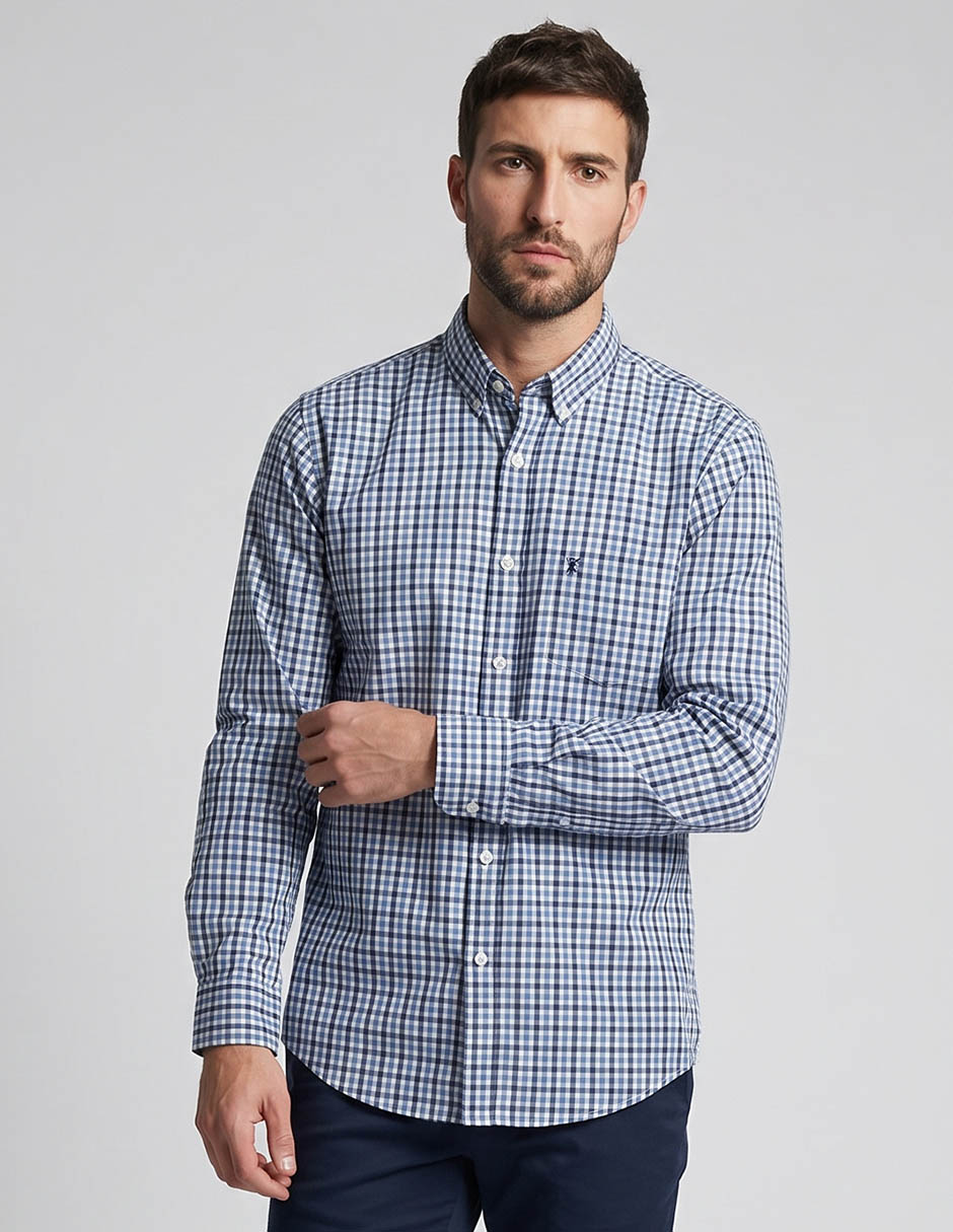 Camisa casual de algodón manga larga para hombre Camisa casual de algodón manga larga para hombre