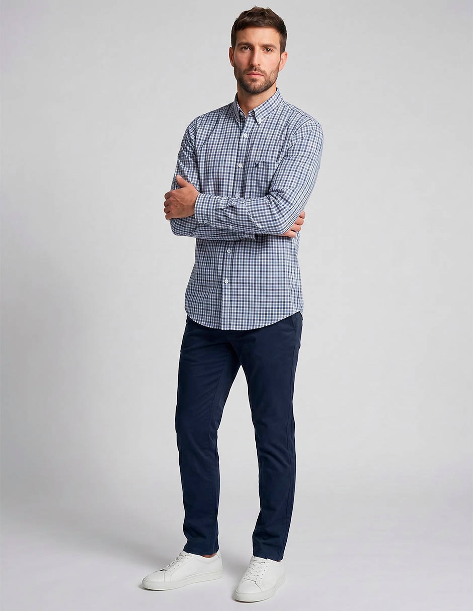 Camisa casual de algodón manga larga para hombre 3
