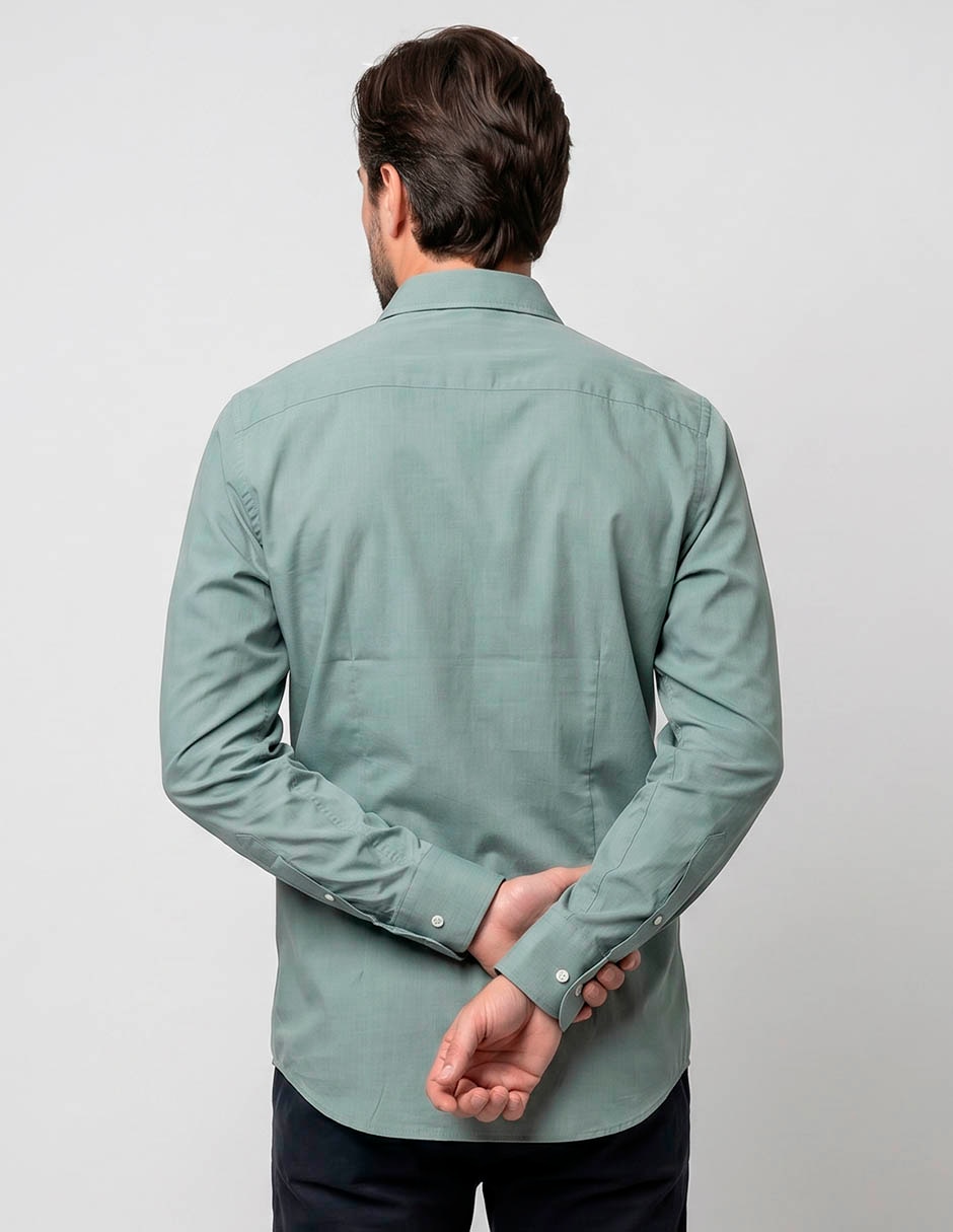 Camisa casual de algodón manga larga para hombre 2
