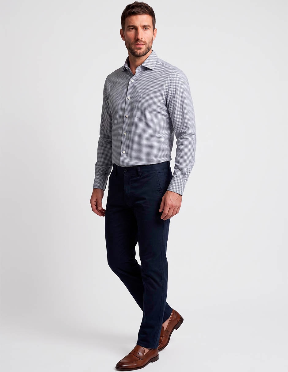 Camisa casual Dioro de algodón manga larga para hombre