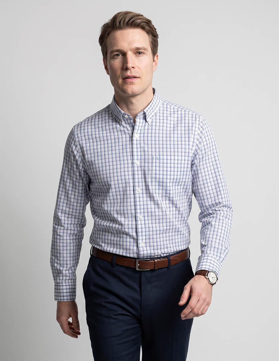 Camisa casual algodón manga larga para hombre Camisa casual algodón manga larga para hombre